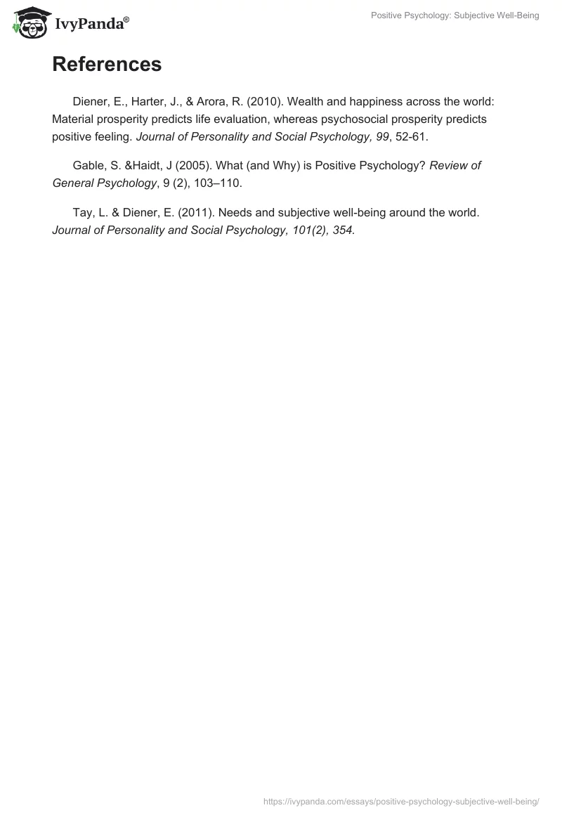 Positive Psychology: Subjective Well-Being. Page 3