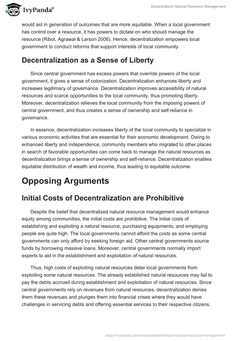 Decentralized Natural Resource Management. Page 3