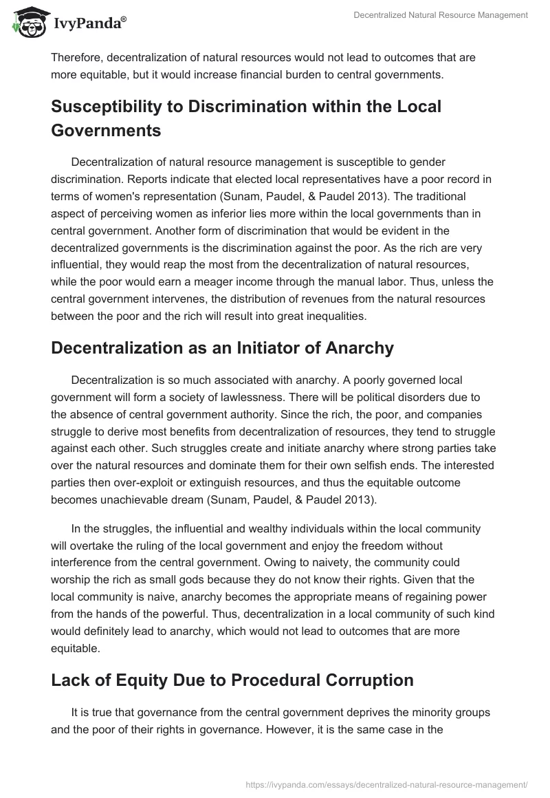 Decentralized Natural Resource Management. Page 4
