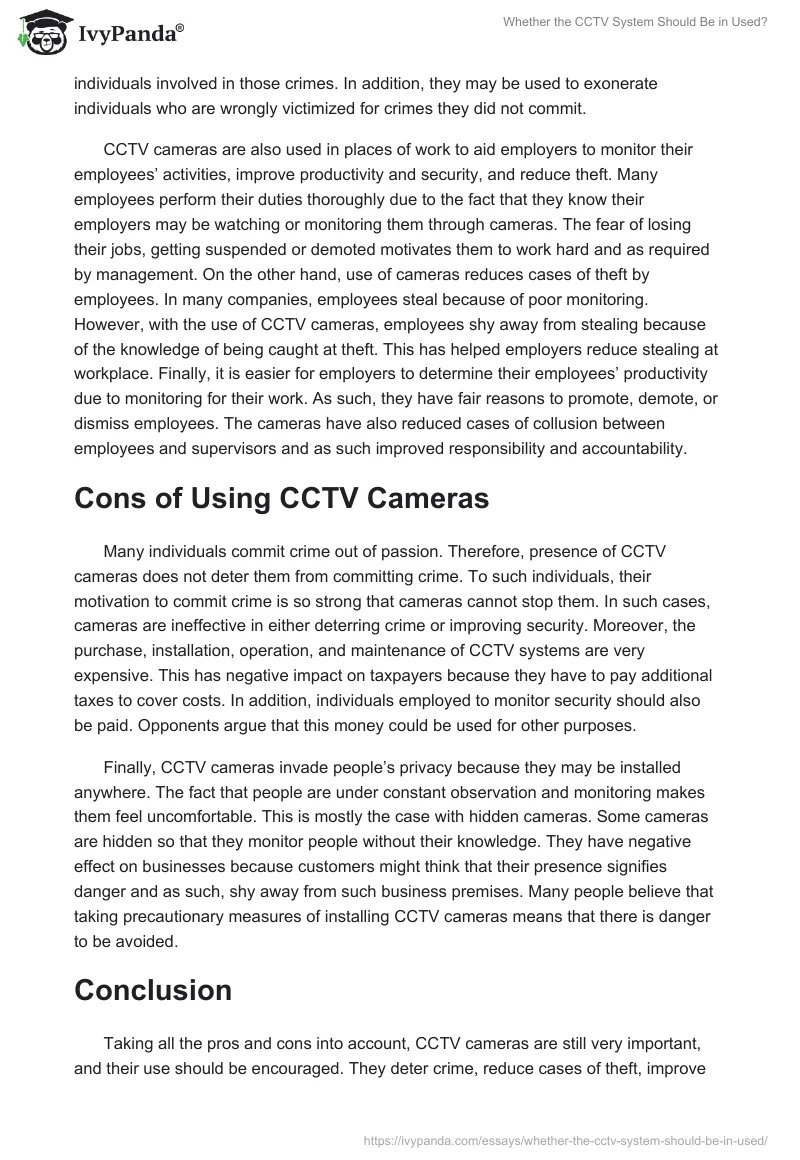 Should the CCTV System Be Used?. Page 2