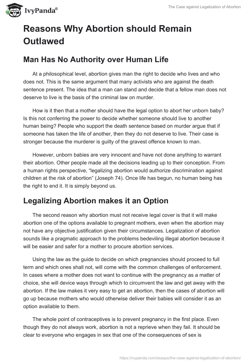 The Case Against Legalization of Abortion. Page 2