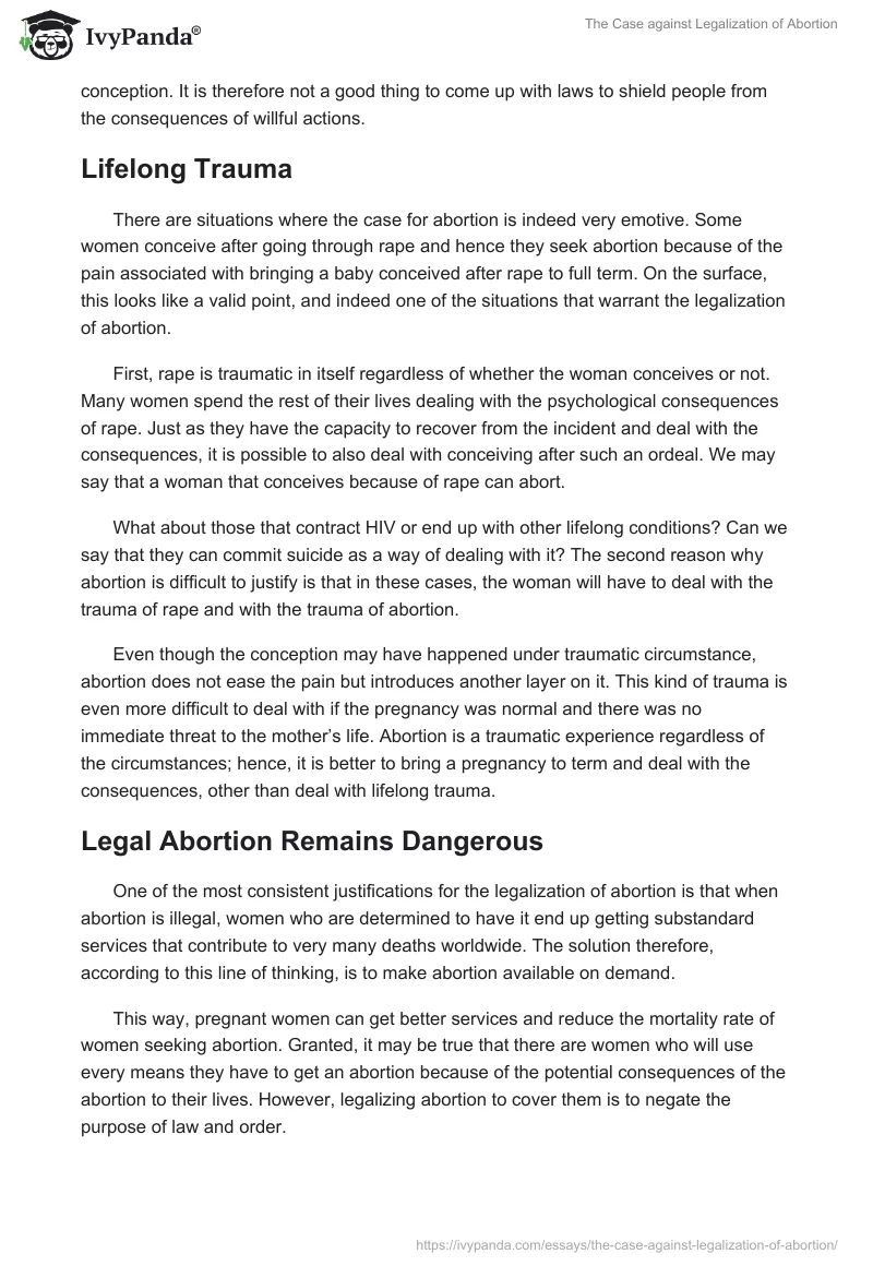 The Case Against Legalization of Abortion. Page 3