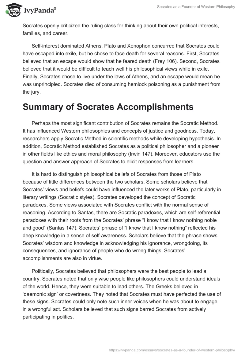 Socrates as a Founder of Western Philosophy. Page 2