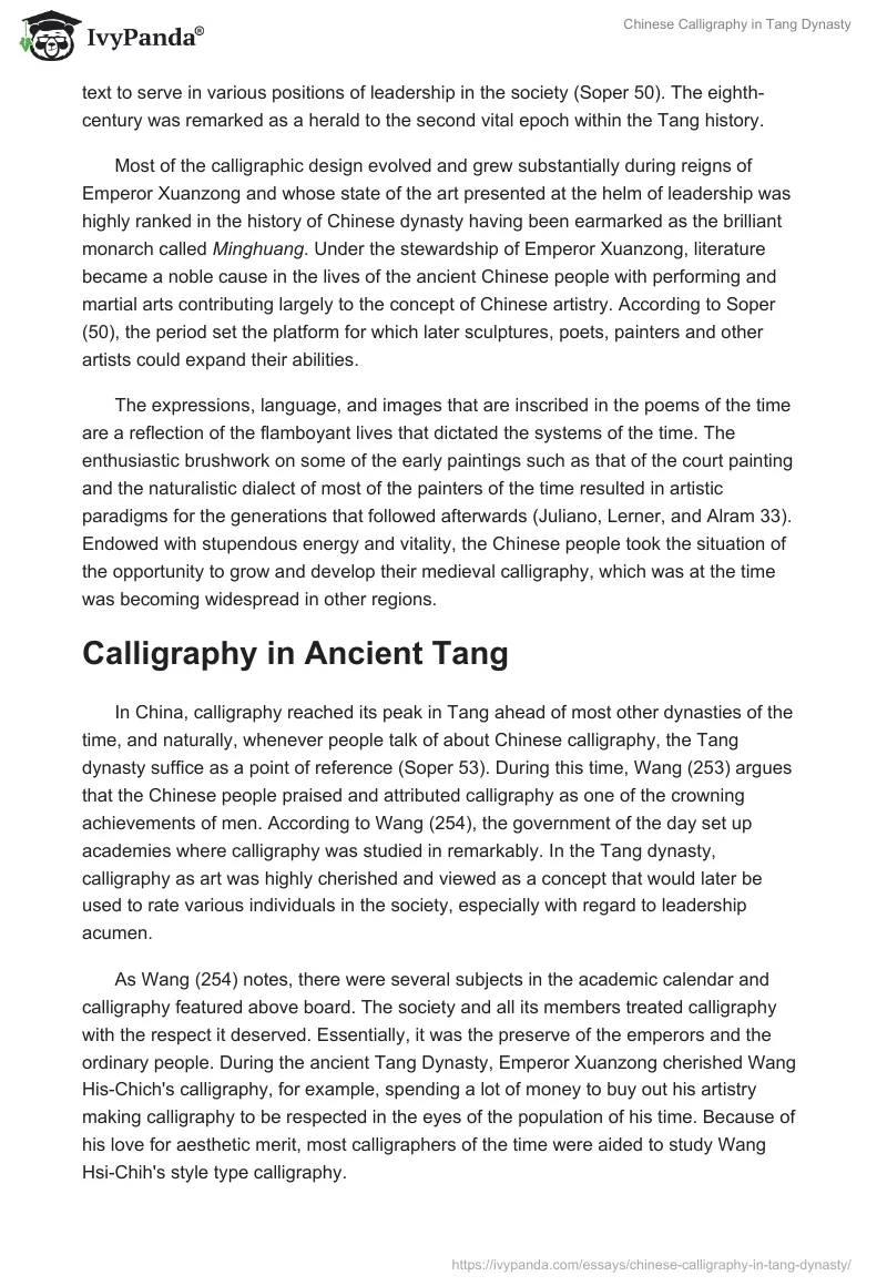 Chinese Calligraphy in Tang Dynasty. Page 3
