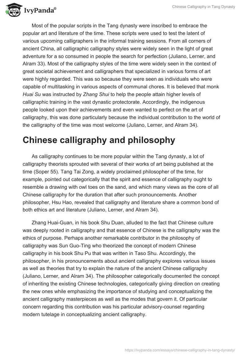 Chinese Calligraphy in Tang Dynasty. Page 4