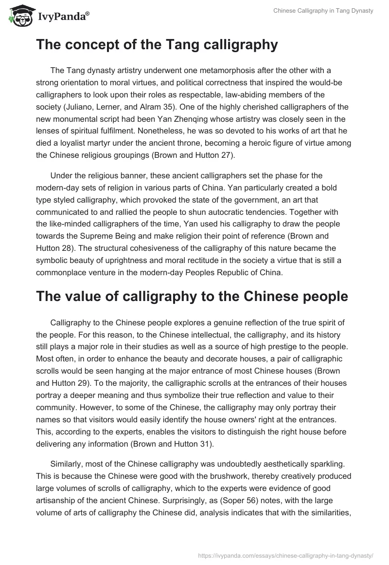 Chinese Calligraphy in Tang Dynasty. Page 5