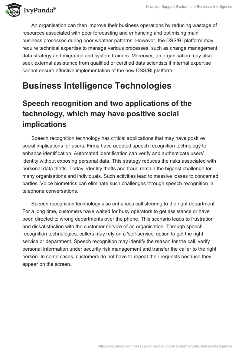 Decision Support System and Business Intelligence. Page 2