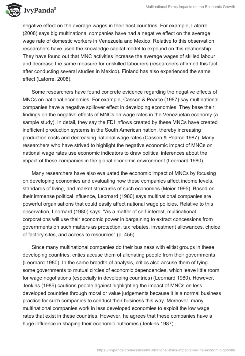 Multinational Firms Impacts on the Economic Growth. Page 3