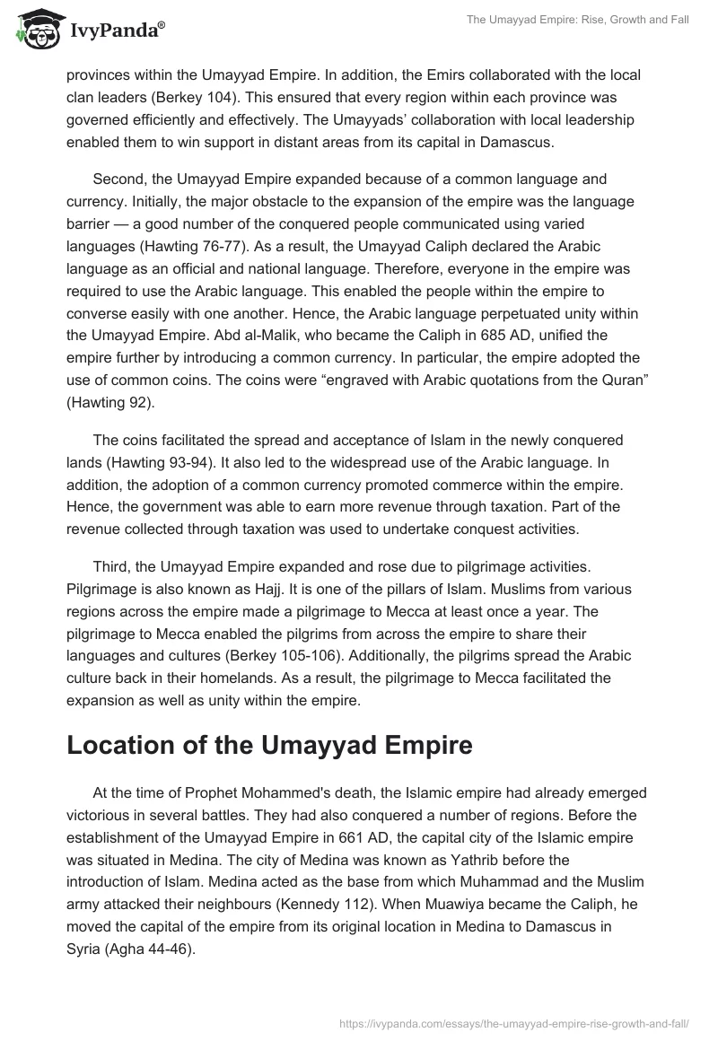 The Umayyad Empire: Rise, Growth and Fall. Page 3