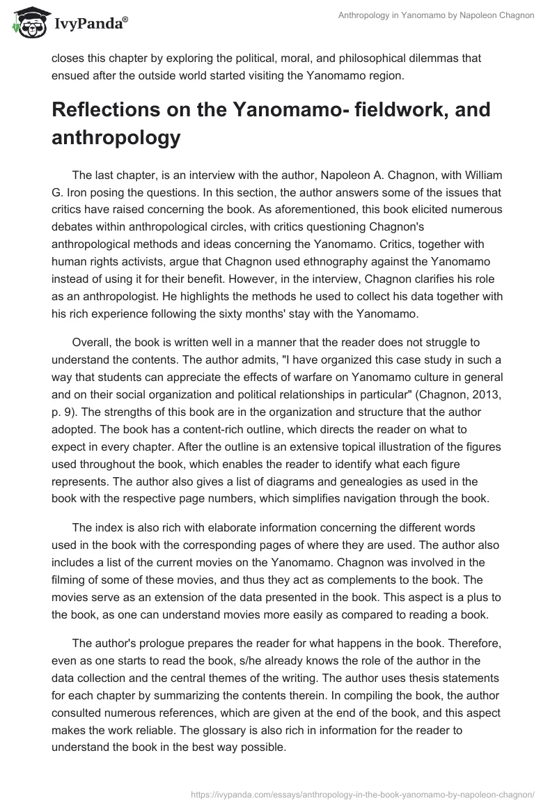 Anthropology in "Yanomamo" by Napoleon Chagnon. Page 5