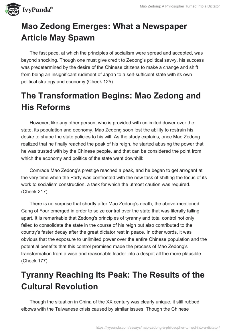 Mao Zedong: A Philosopher Turned Into a Dictator. Page 2