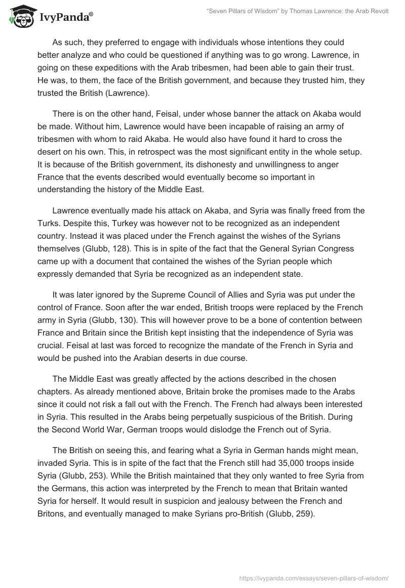“Seven Pillars of Wisdom” by Thomas Lawrence: the Arab Revolt. Page 3
