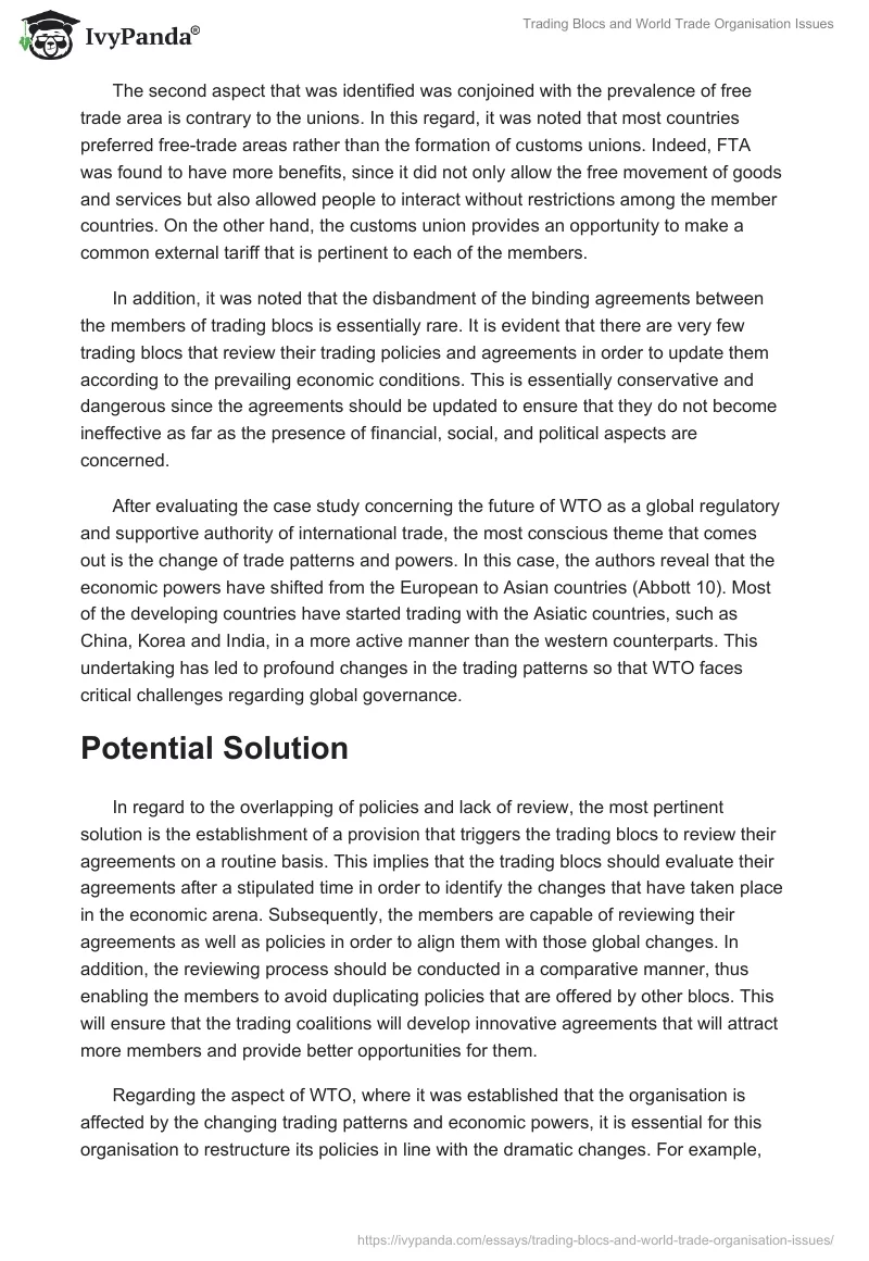 Trading Blocs and World Trade Organisation Issues. Page 2