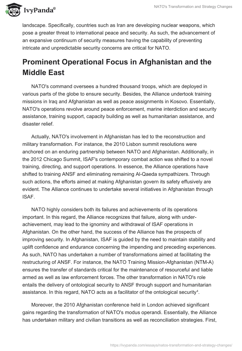 NATO's Transformation and Strategy Changes. Page 3