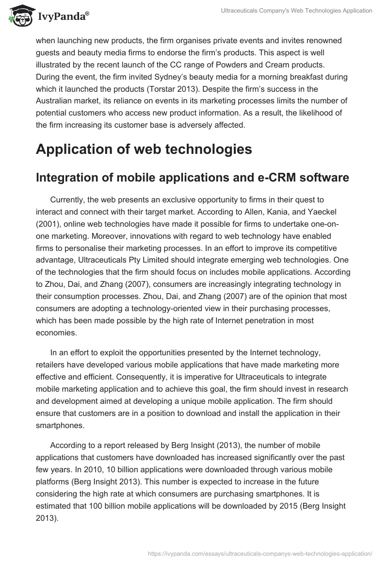 Ultraceuticals Company's Web Technologies Application. Page 2