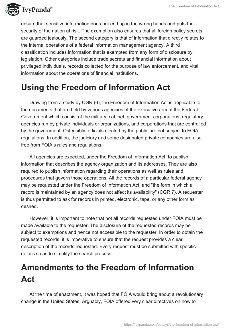The Freedom of Information Act. Page 3