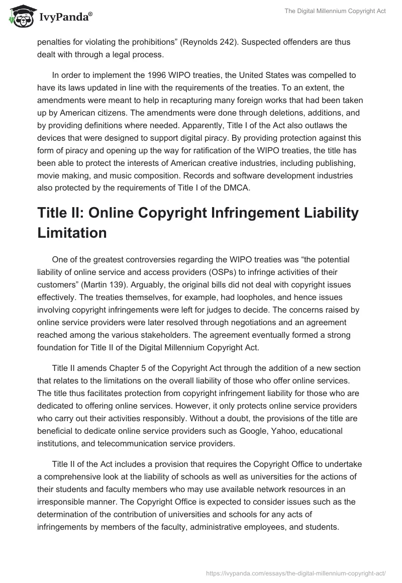 The Digital Millennium Copyright Act. Page 3