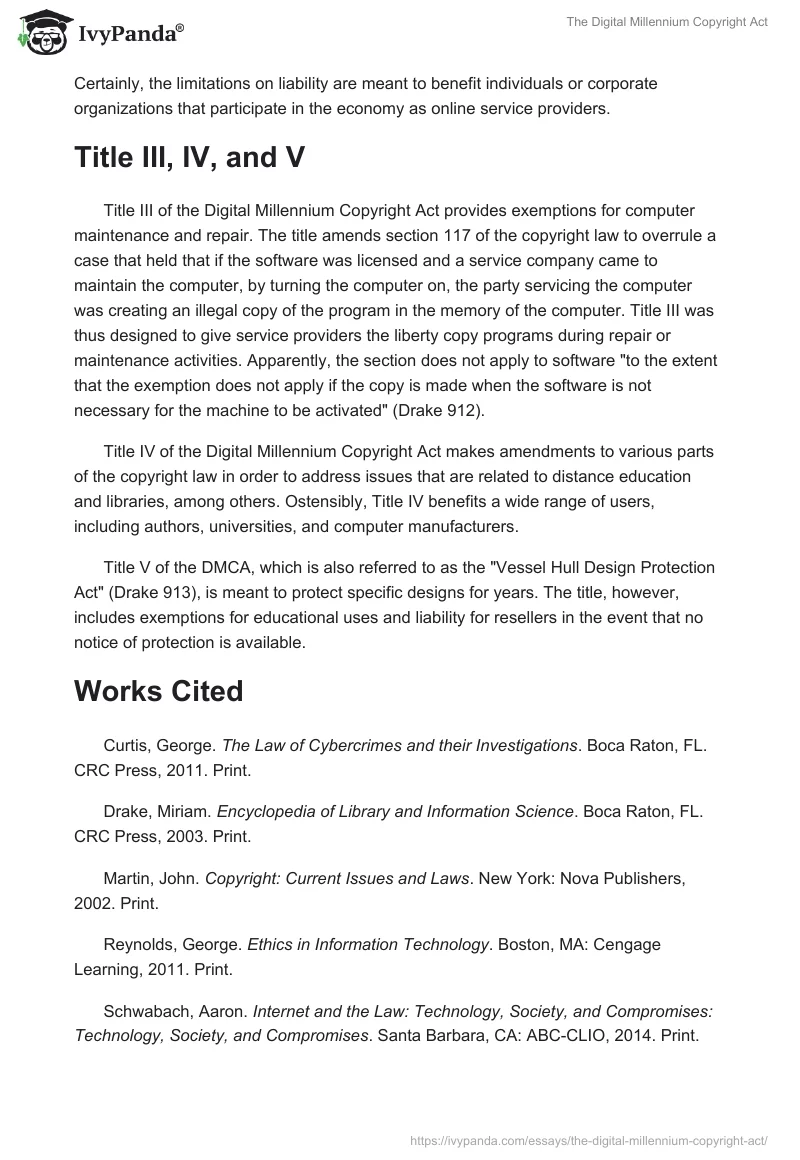 The Digital Millennium Copyright Act. Page 4