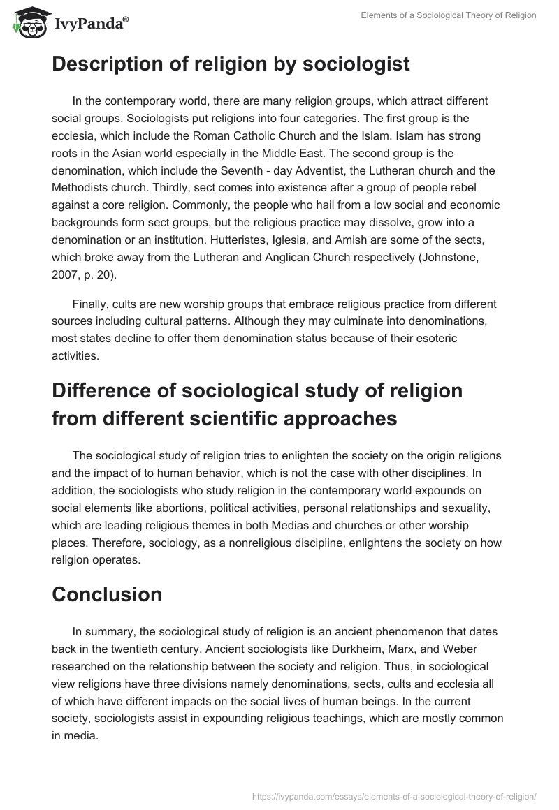 Elements of a Sociological Theory of Religion. Page 2