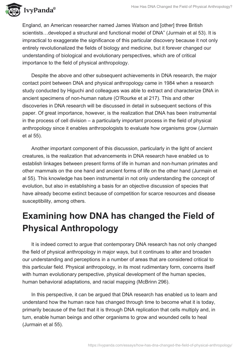 How Has DNA Changed the Field of Physical Anthropology?. Page 2
