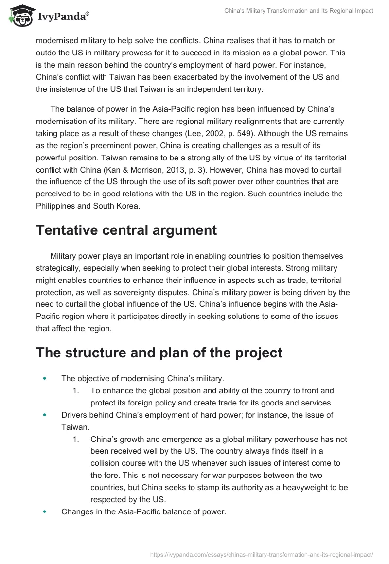 China's Military Transformation and Its Regional Impact. Page 2