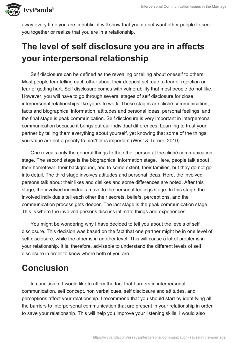 Interpersonal Communication Issues in the Marriage. Page 5