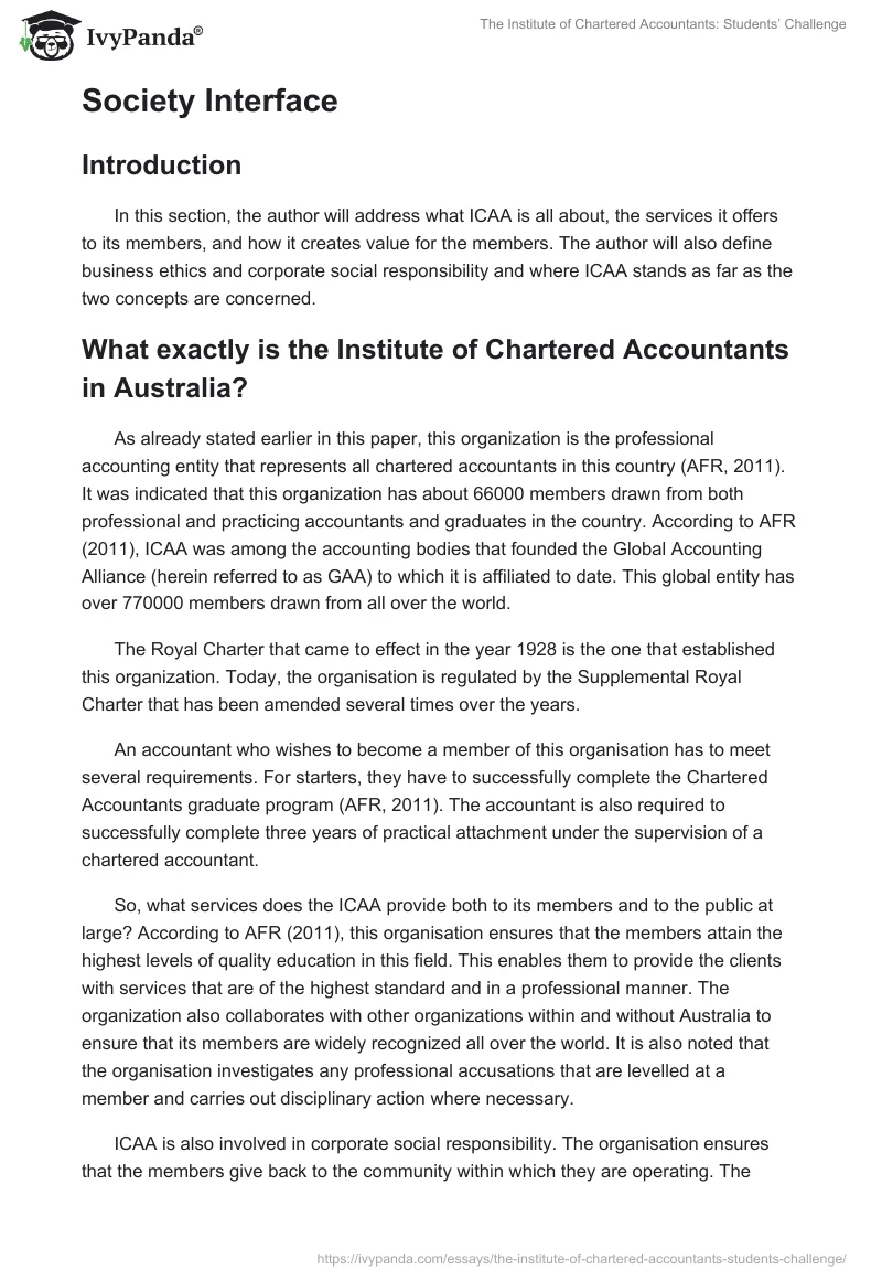 The Institute of Chartered Accountants: Students’ Challenge. Page 3