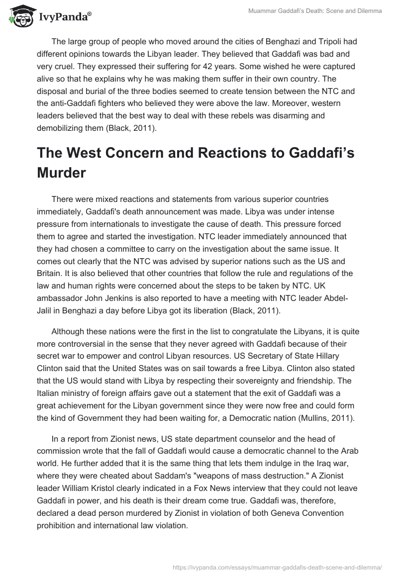 Muammar Gaddafi’s Death: Scene and Dilemma. Page 3