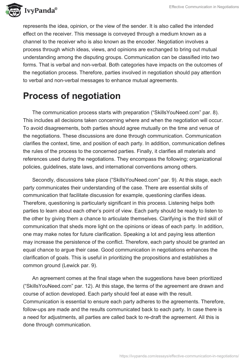 Effective Communication in Negotiations. Page 2