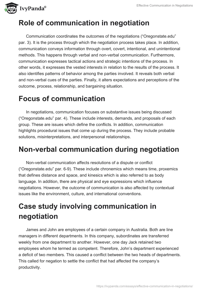 Effective Communication in Negotiations. Page 3