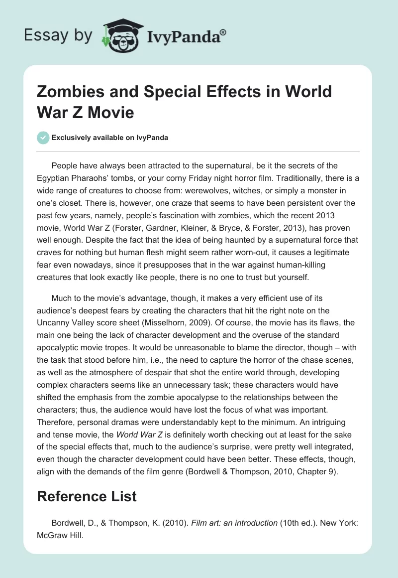 Zombies and Special Effects in "World War Z" Movie. Page 1