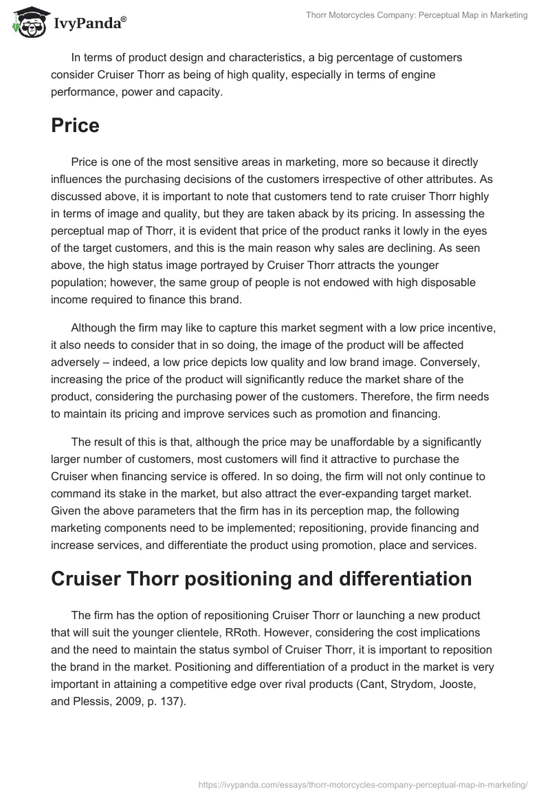 Thorr Motorcycles Company: Perceptual Map in Marketing. Page 3