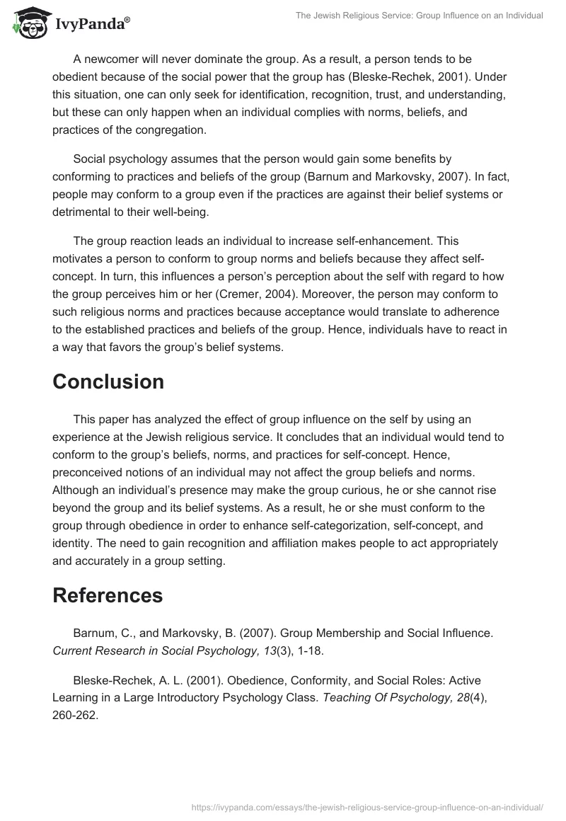 The Jewish Religious Service: Group Influence on an Individual. Page 4