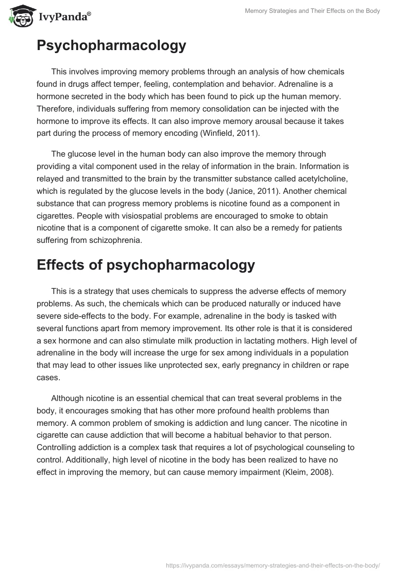 Memory Strategies and Their Effects on the Body. Page 3