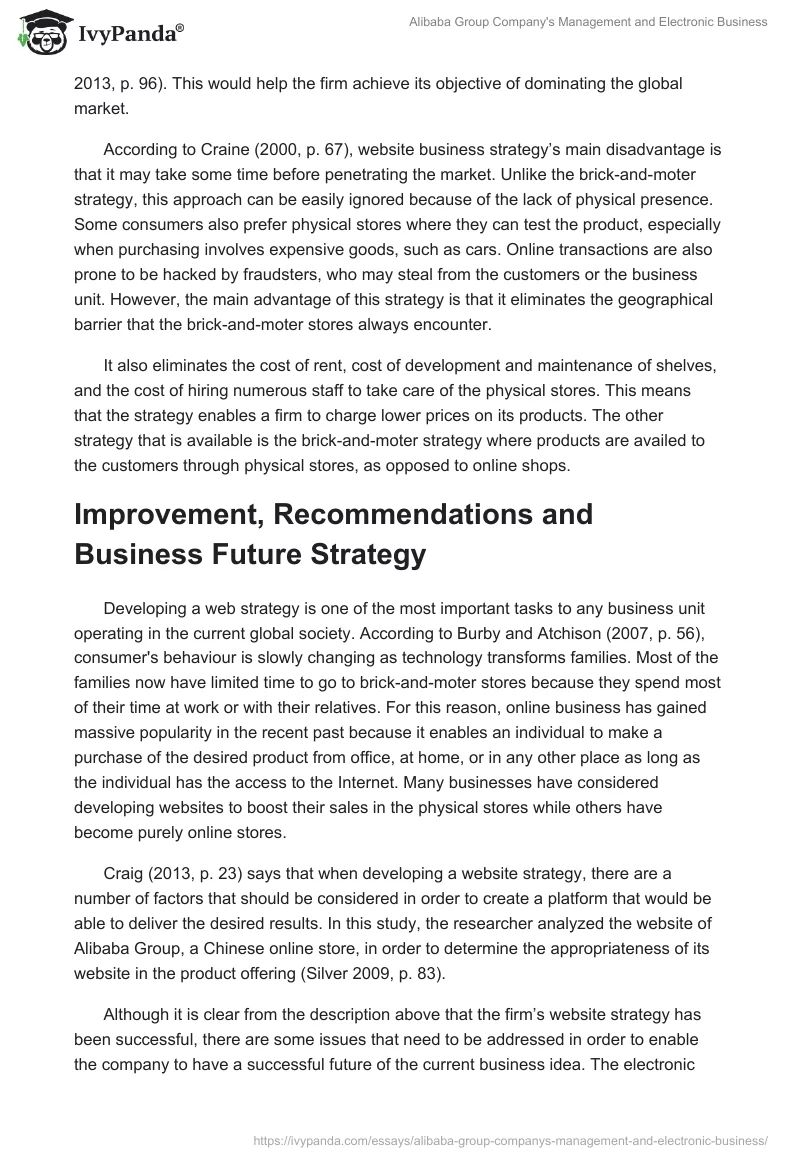 Alibaba Group Company's Management and Electronic Business. Page 5
