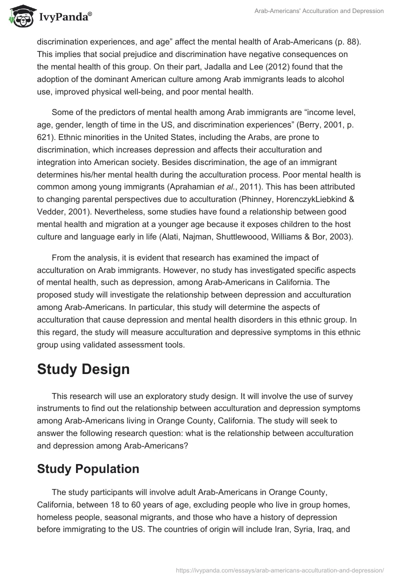 Arab-Americans' Acculturation and Depression. Page 2