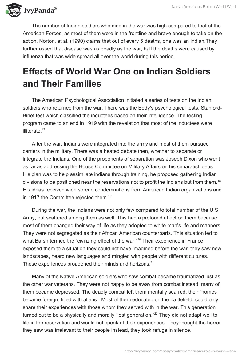 Native Americans Role in World War I. Page 3