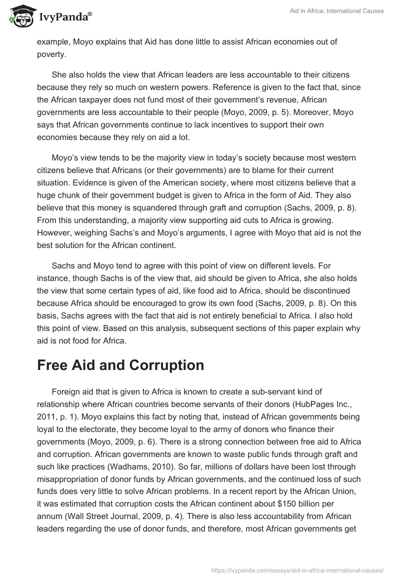 Aid in Africa: International Causes. Page 2