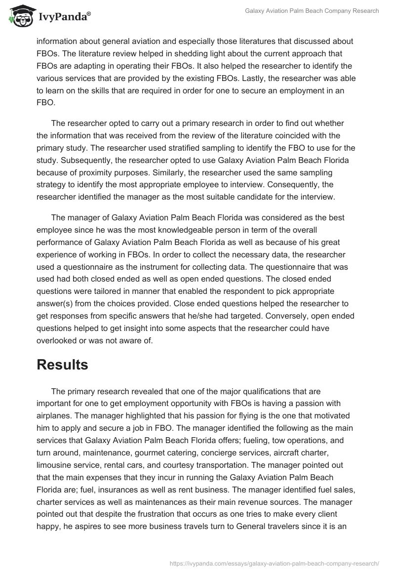 Galaxy Aviation Palm Beach Company Research. Page 3