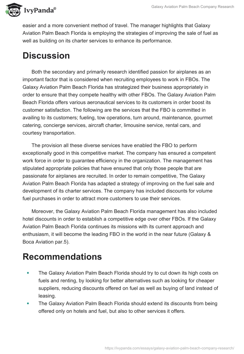 Galaxy Aviation Palm Beach Company Research. Page 4