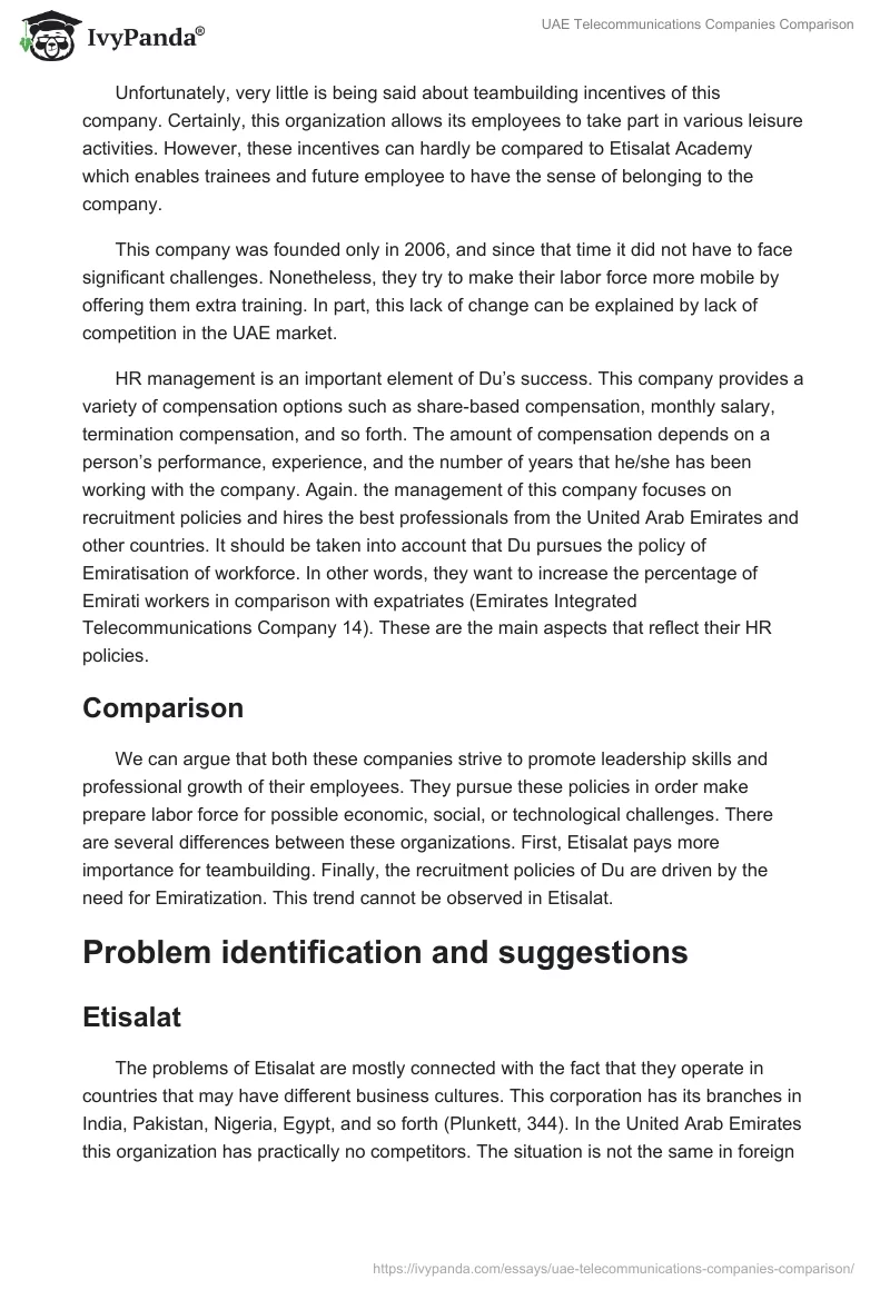 UAE Telecommunications Companies Comparison. Page 3
