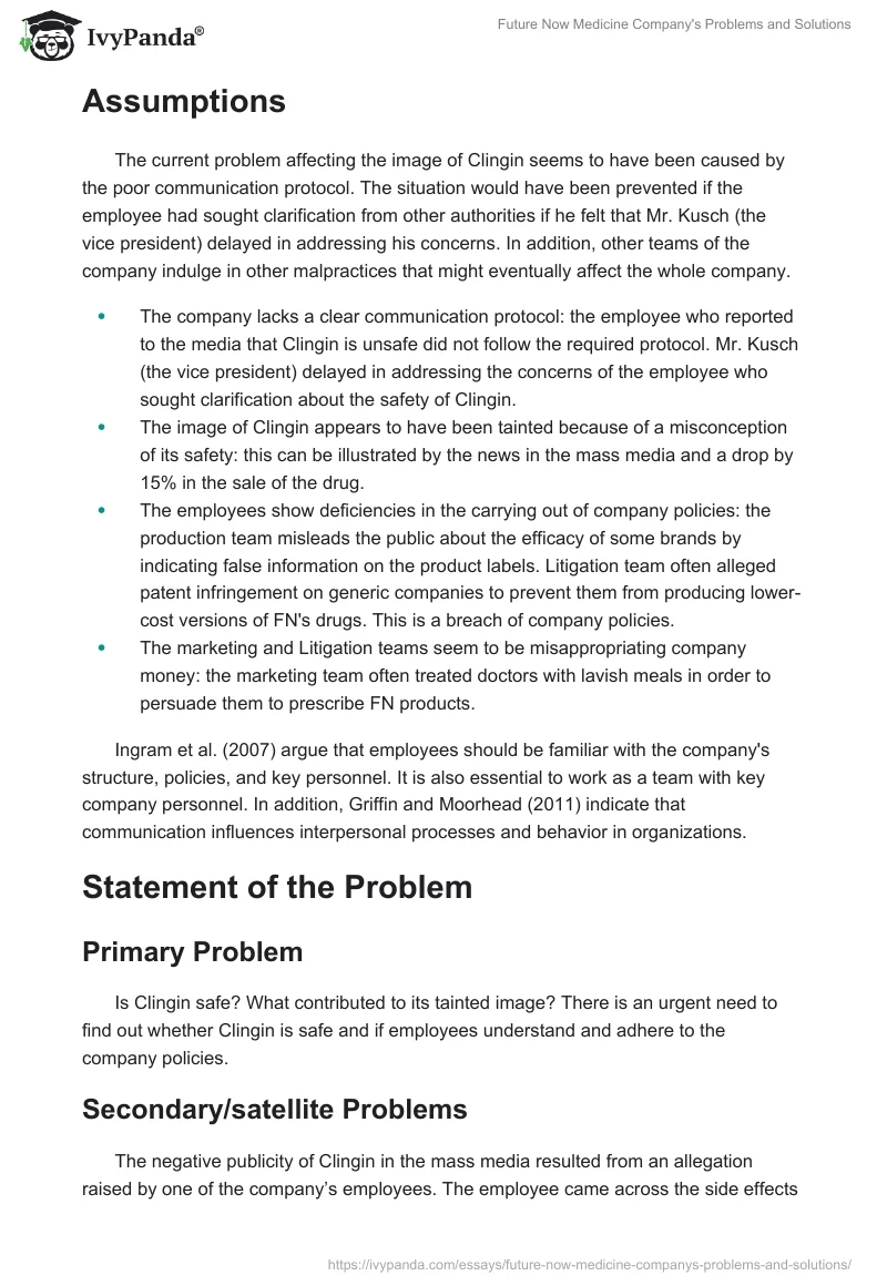 Future Now Medicine Company's Problems and Solutions. Page 2