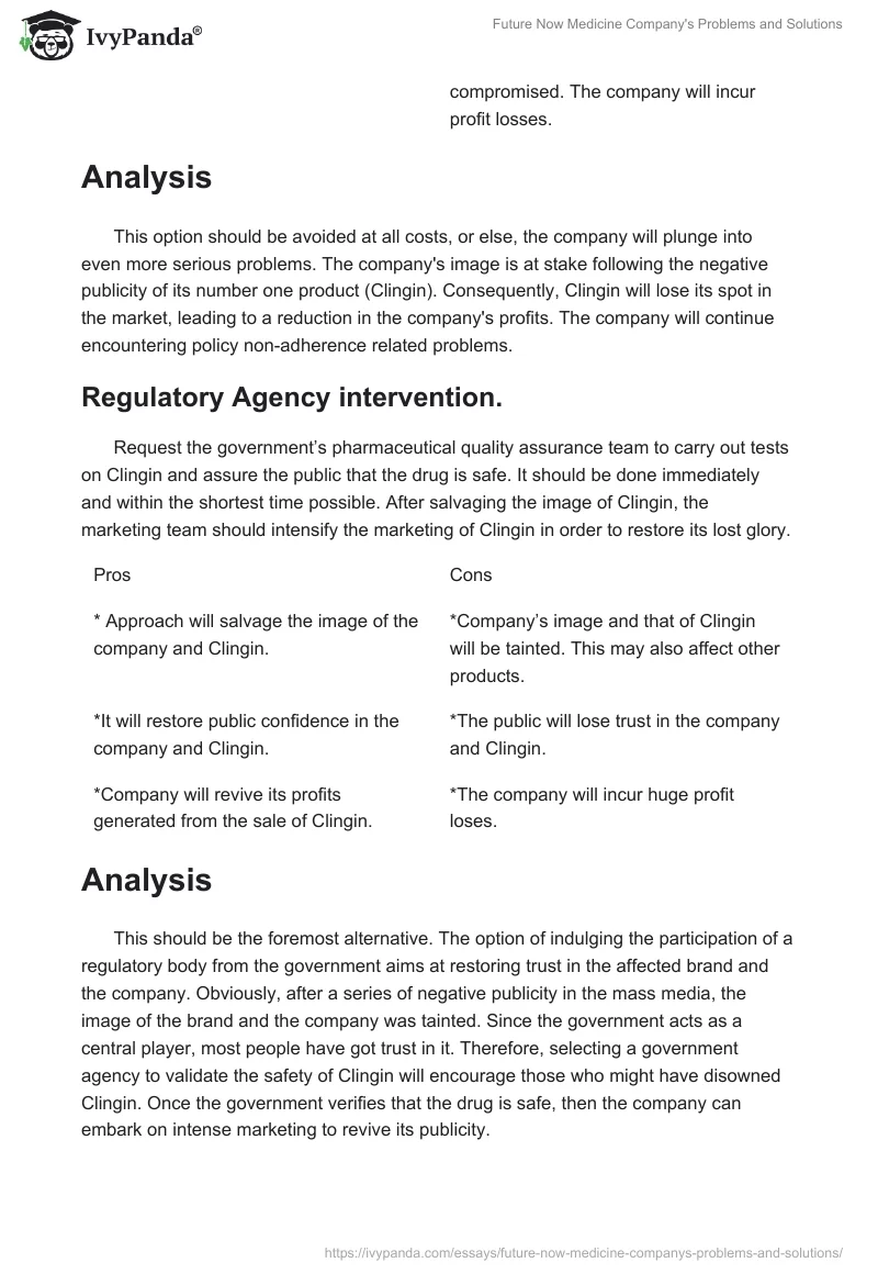 Future Now Medicine Company's Problems and Solutions. Page 5