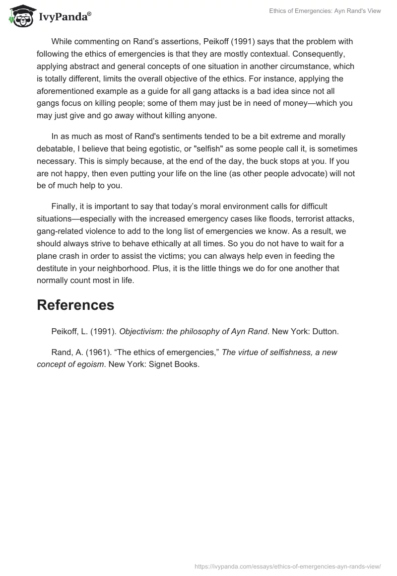 Ethics of Emergencies: Ayn Rand's View. Page 2