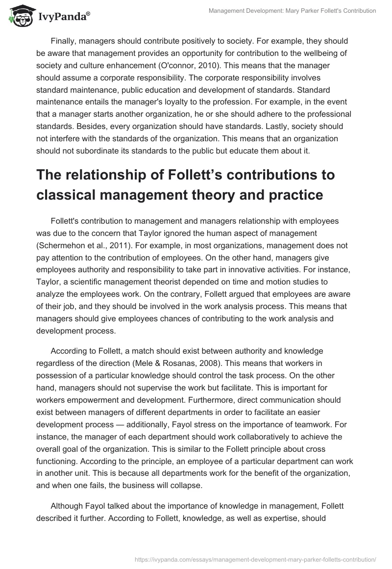 Management Development: Mary Parker Follett's Contribution. Page 3