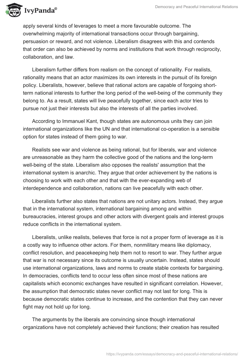 Democracy and Peaceful International Relations. Page 2