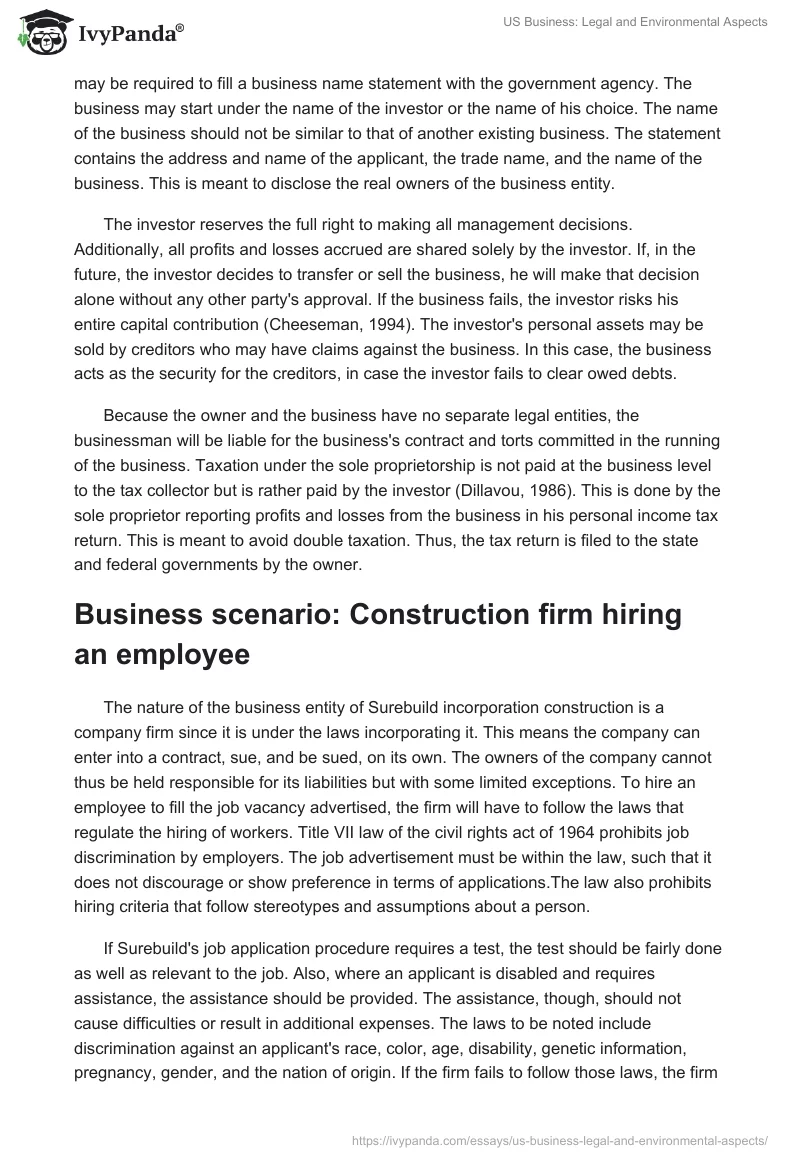 US Business: Legal and Environmental Aspects. Page 3