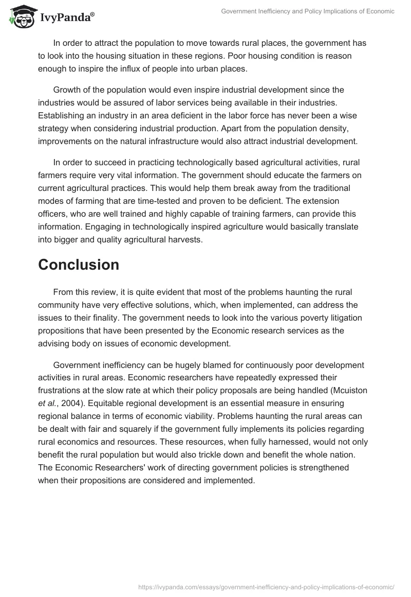 Government Inefficiency and Policy Implications of Economic. Page 4