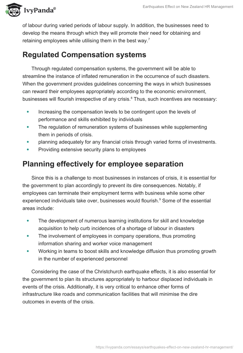 Earthquakes Effect on New Zealand HR Management. Page 5