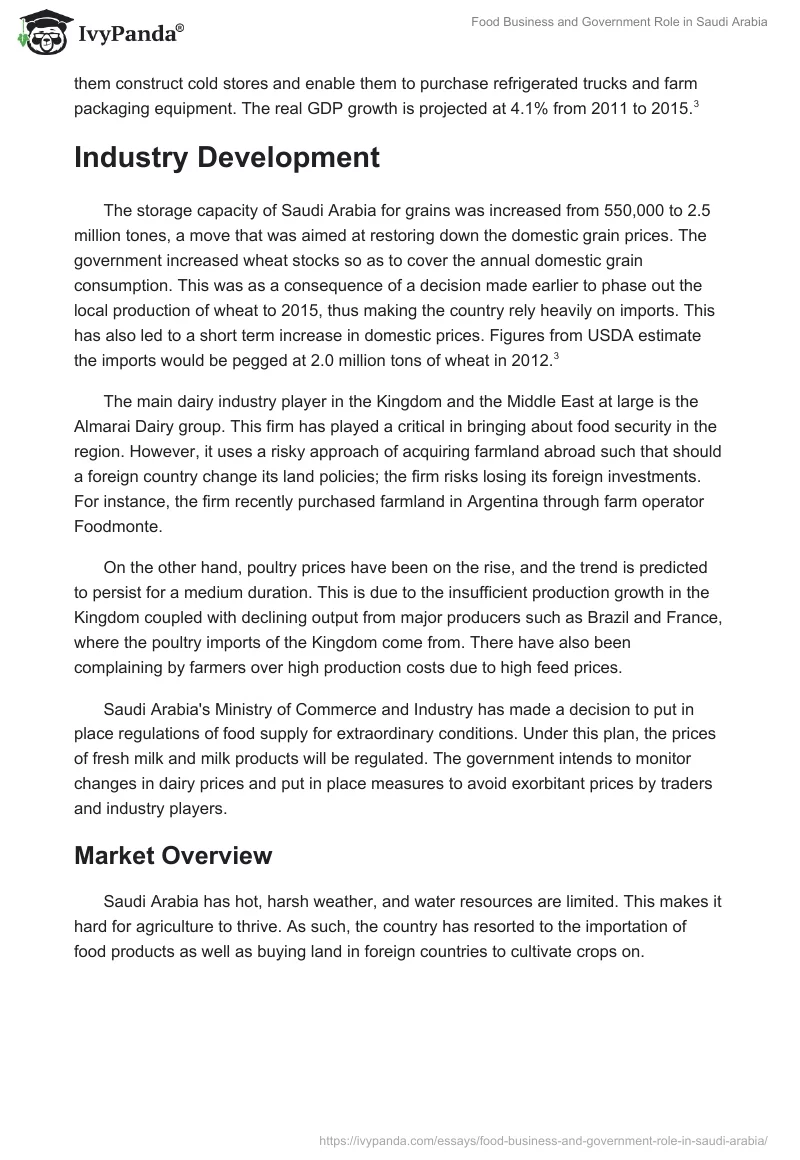 Food Business and Government Role in Saudi Arabia. Page 4